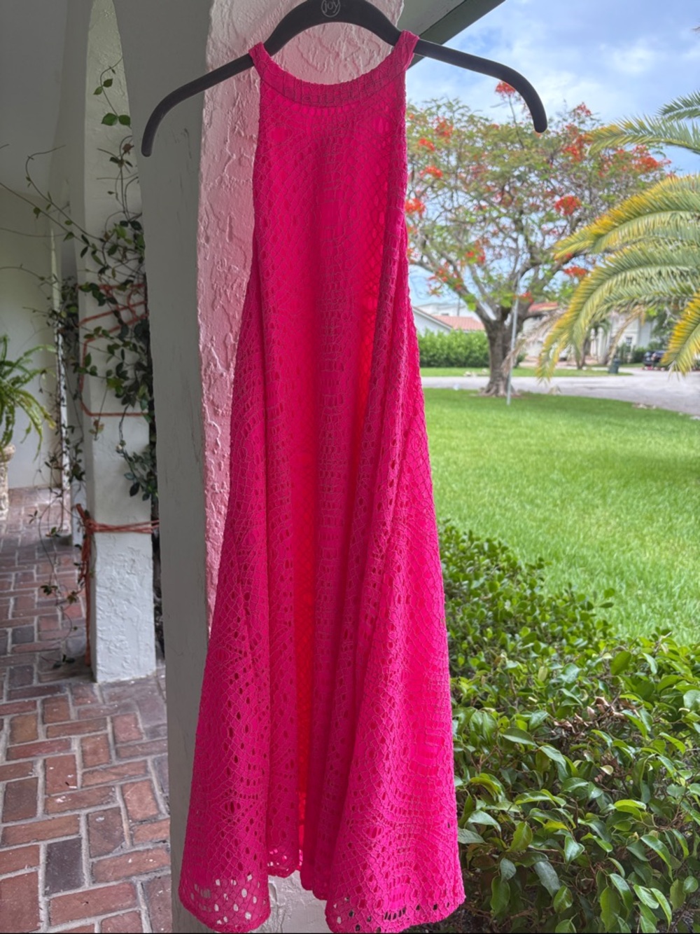 Lilly Pulitzer Hot Pink Crochet Halter Sundress - Picture 2 of 16